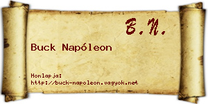 Buck Napóleon névjegykártya